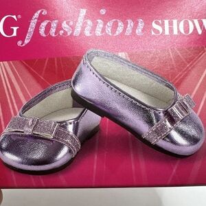 Ag 18" Doll Metallic Ballet Slippers With Bow